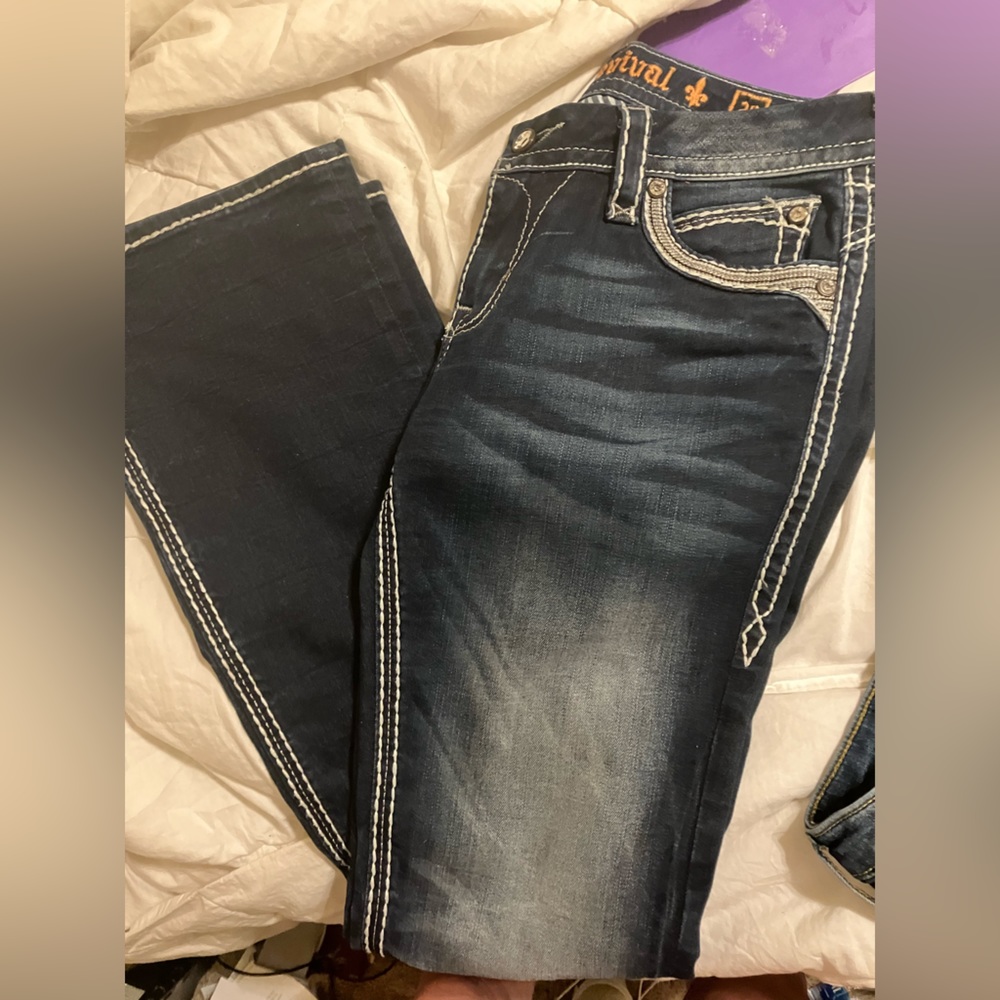 Rock Revival Sz 28 x 32  Dark Blue bootcut jeans